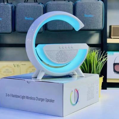 10W Smartphone ασύρματος γρήγορος ομιλητής Bluetooth φορτιστών ασύρματος με το RGB ελαφρύ λαμπτήρα